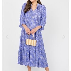 Drop Tier Palm Maxi, Lilac Blue